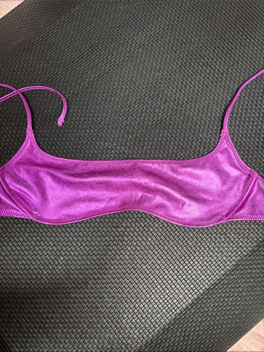 Skims Purple Metallic Bikini‎ Top NWT
